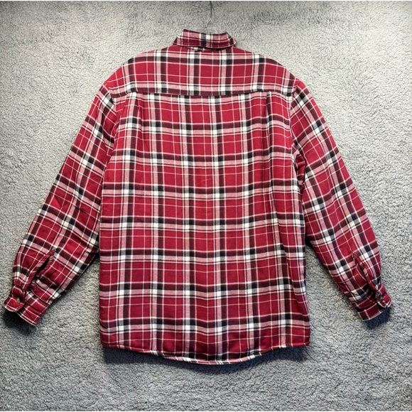 Wrangler Shacket Plaid Heritage Print Men Small Red Black Lined Faux Fur Shepra - Picture 3 of 10